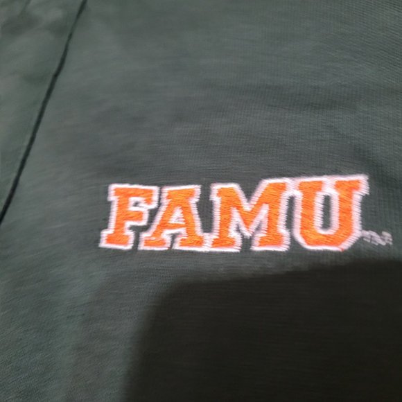 Champion FAMU Florida A&M Rattlers Pullover Snap Sweatshirt Dark Green Orange - Picture 3 of 9